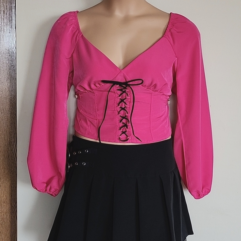 hot pink off the shoulder top